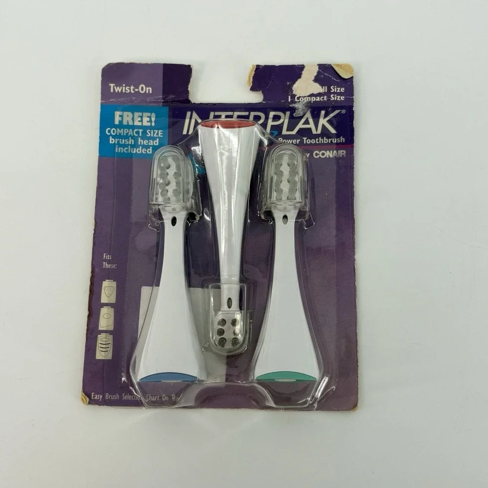 Interplak Power Toothbrush Conair - Replacement Twist On Brush Heads #91000-320A